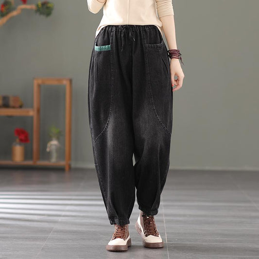 Autumn Vintage Plus Size Casual Cotton Denim Pants