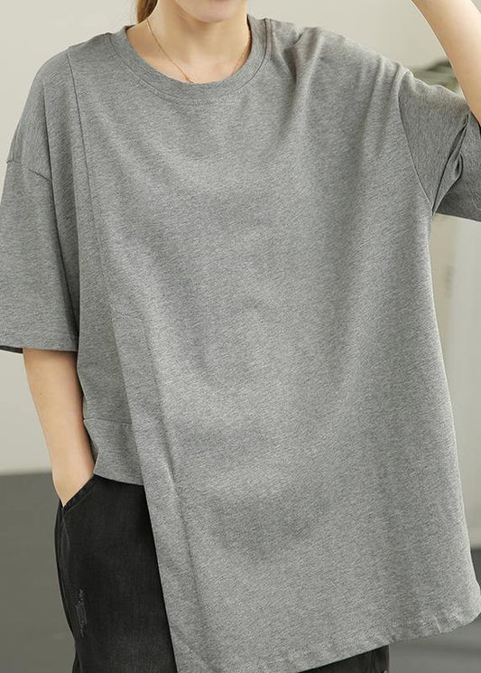 French White O-Neck Cotton Summer Top
