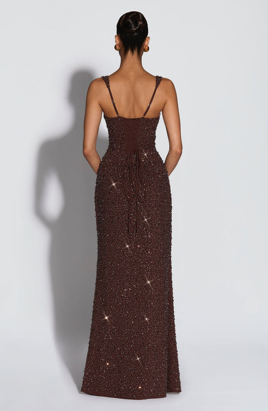 Sexy Strap off-Neck Slim-Fit Shiny Dress