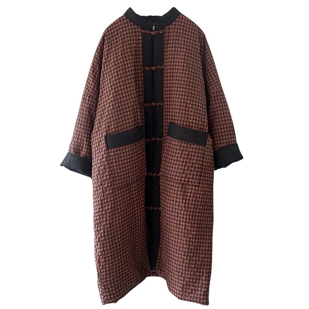 Cozy Stand Collar Original Quilted Linen Coat