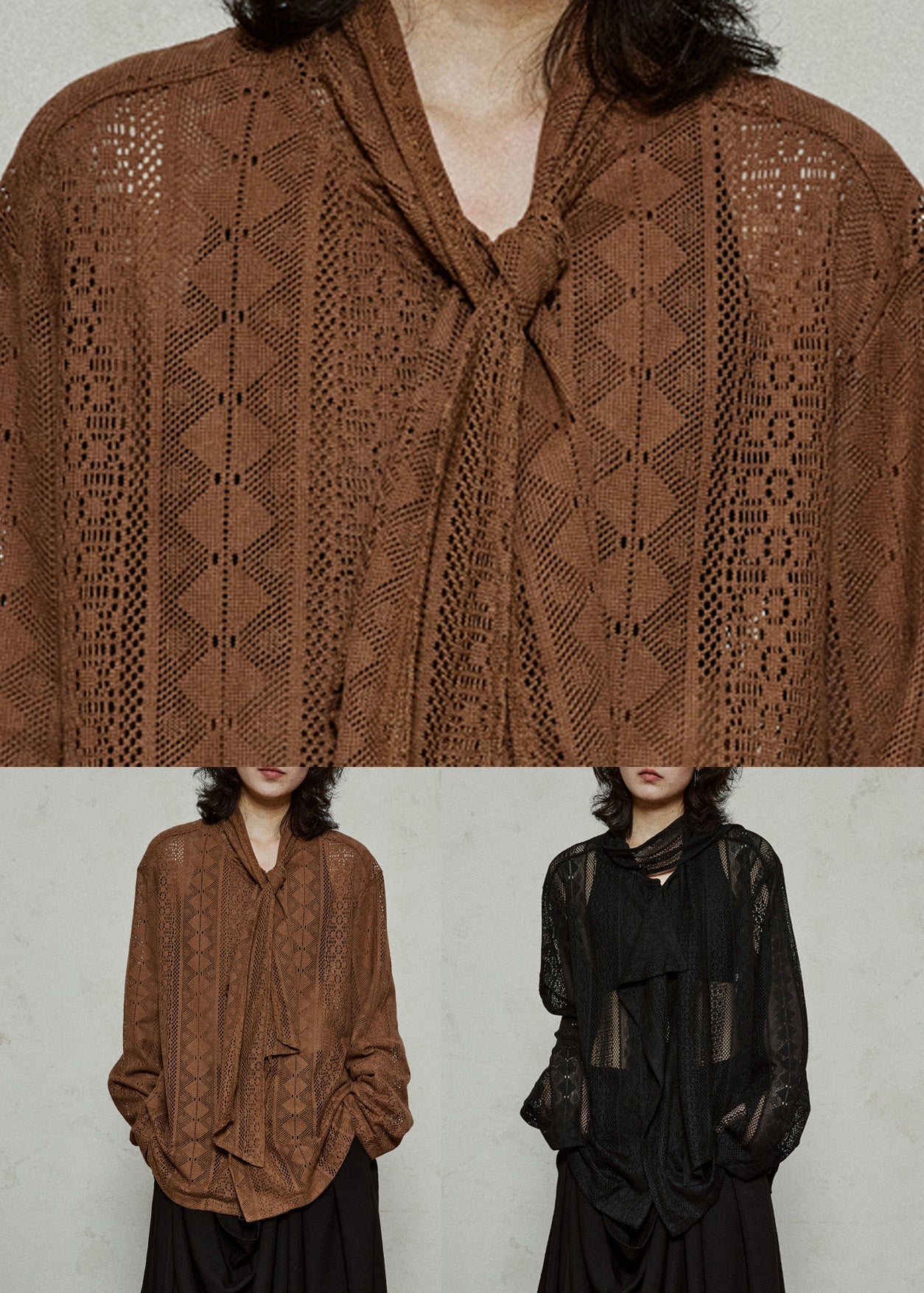 Style Black Bow Cozy Knit UPF 50+ Coat Jacket Fall