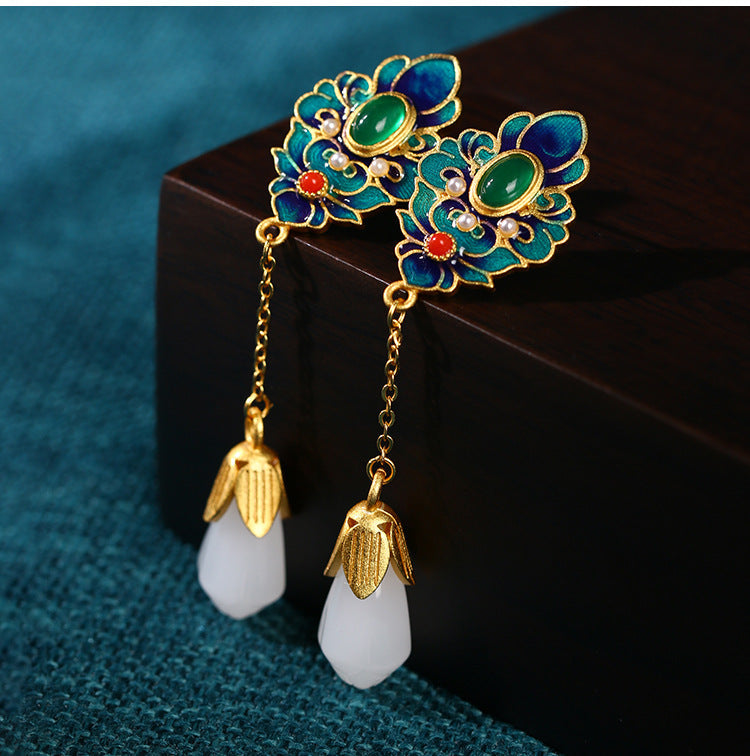 Vintage Craft Magnolia Flower Earrings