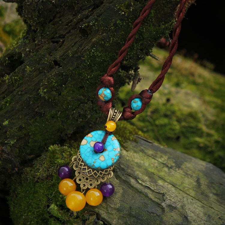 Vintage Chalcedony Handmade Clavicle Necklace