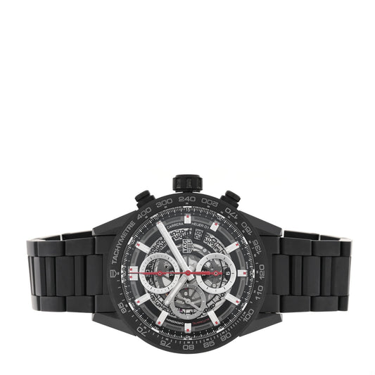 Ceramic 43mm Carrera Calibre Chronograph Automatic Watch Black CAR2090