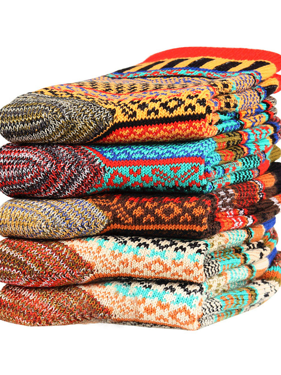 Female Knitted Casual Vintage Thick Warm Socks