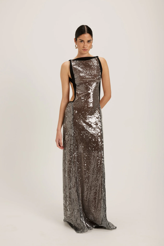 Sexy Big Backless Sequins Dress