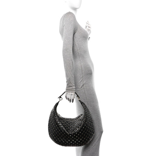 Nappa Rockstud Spike Hobo Black