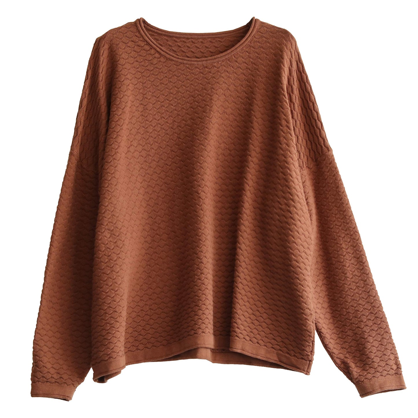 Autumn Women Loose Cotton Knitted Solid Sweater