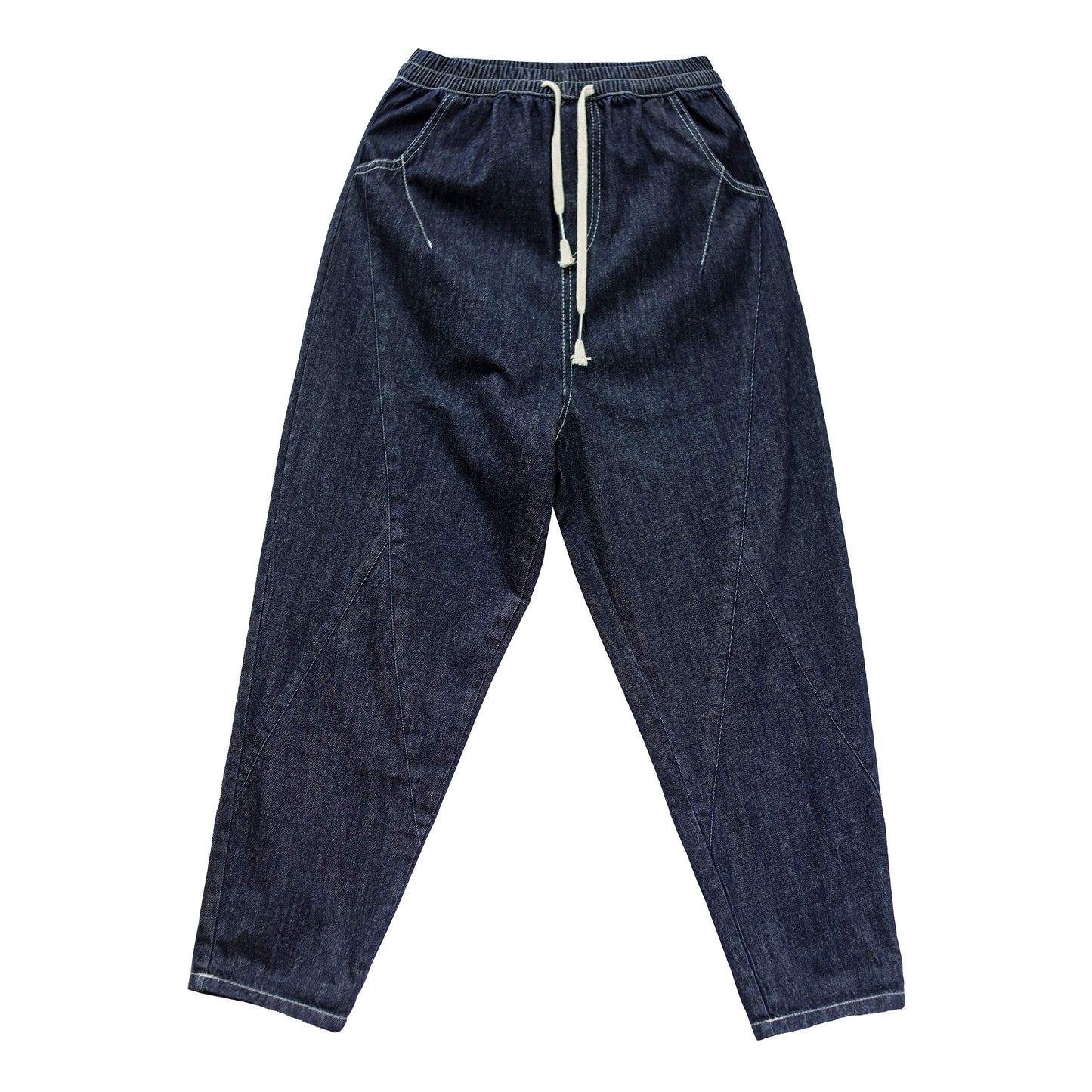 Autumn Casual Navy Cotton Jeans For Women