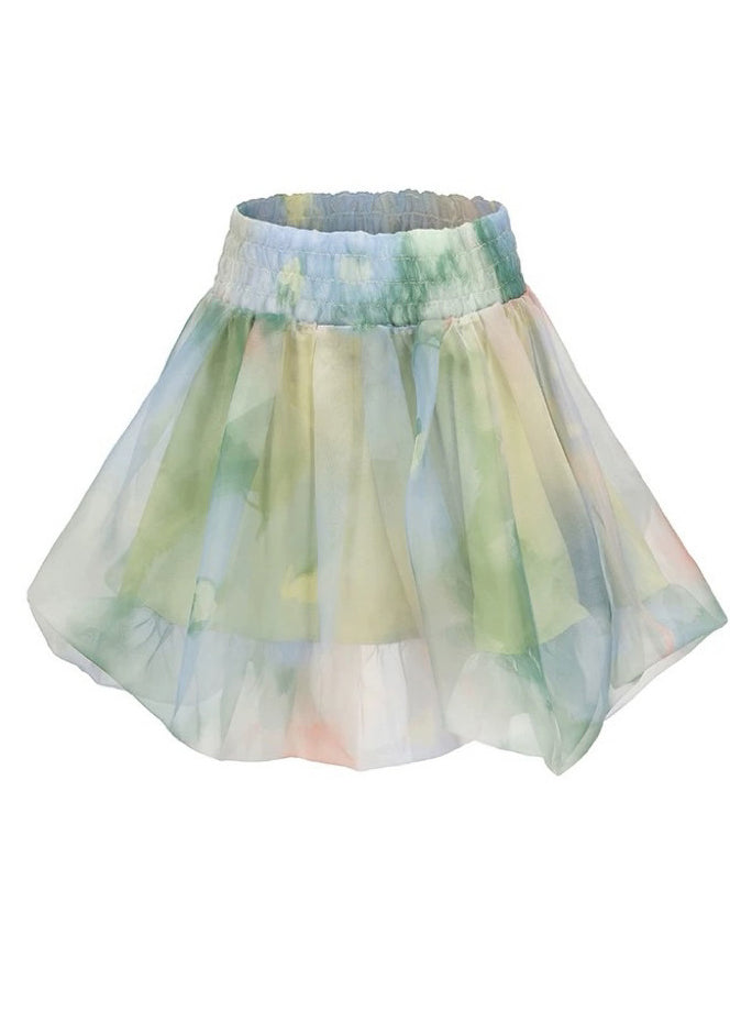 Beautiful Green Backless Print Chiffon Strapless Vests Summer