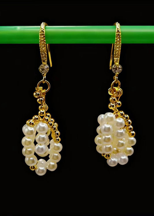Beautiful White Pearl Original Design Drop Earrings