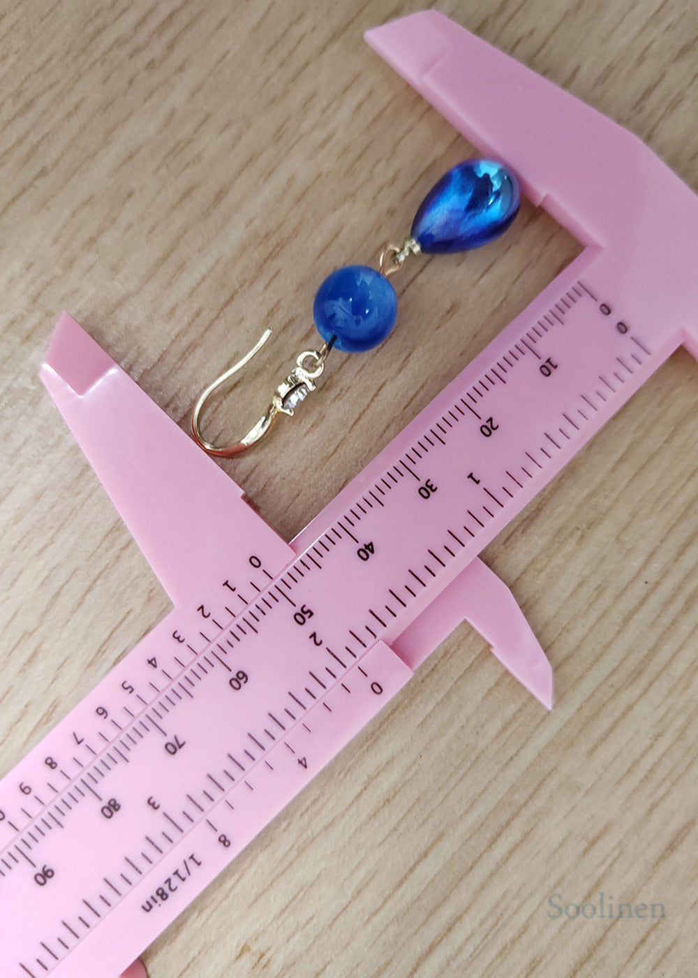 Bohemian Peacock Blue Water Droplet Acrylic Drop Earrings
