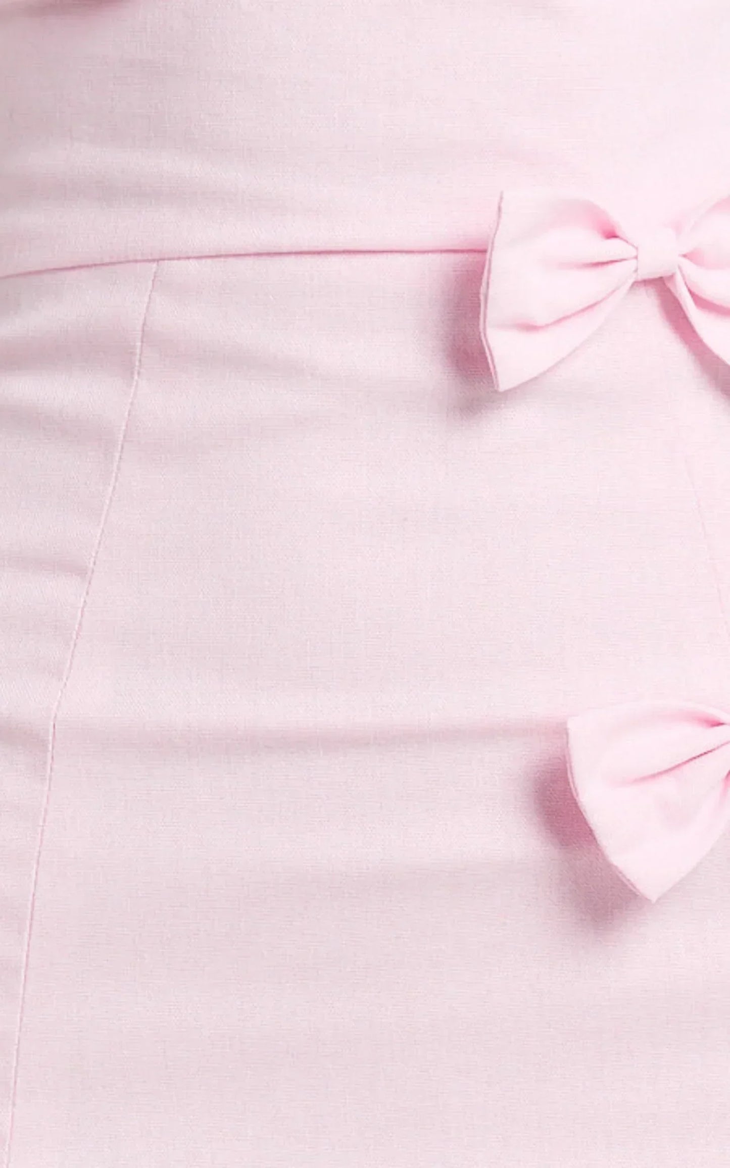 Arna Mini Dress High Neck Fitted Bow Detail Leg Split Fitted Dress in Pink