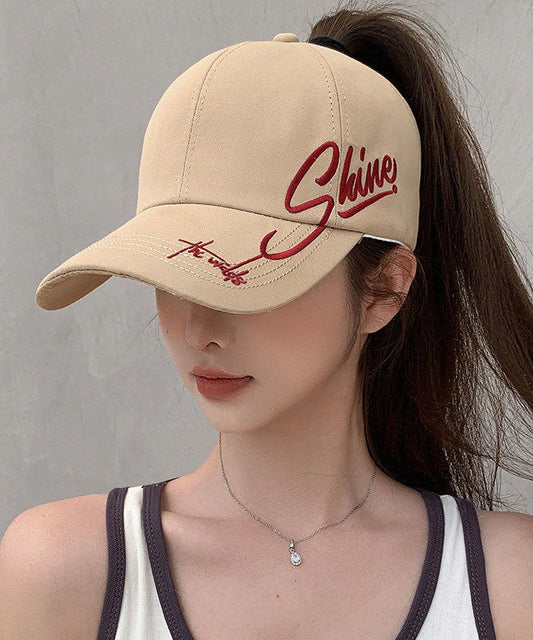 Chic Beige Graphic Embroideried Baseball Cap Hat