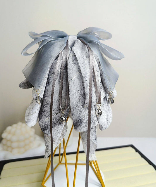 Cute Alloy Chiffon Bow Tassel Hairpin Two-Piece Set