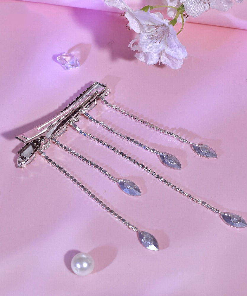 DIY Silk Alloy Zircon Tassel Hairpin