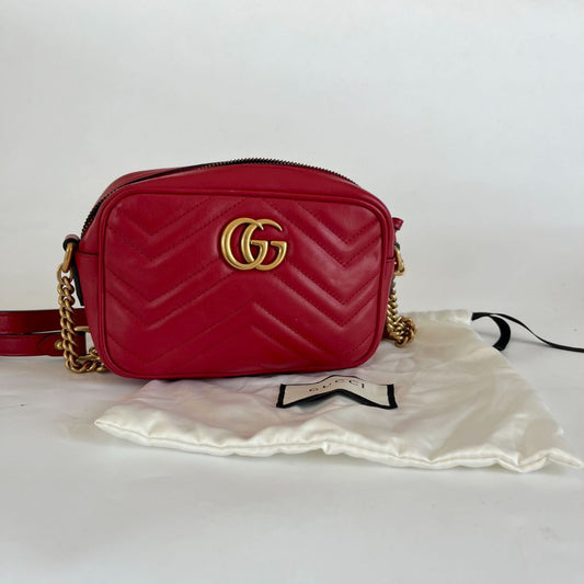 Gucci GG Marmont Mini crossbody red bag