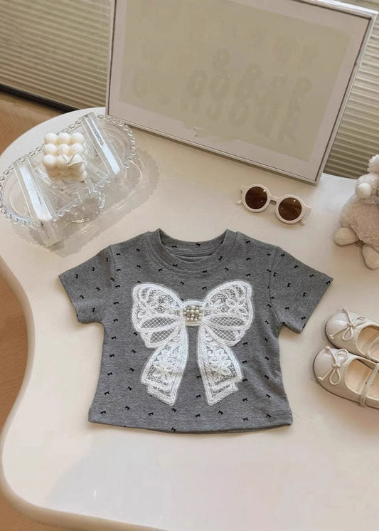 Lovely Print Kids Top And Skirts Two Piece Set Short Sleeve