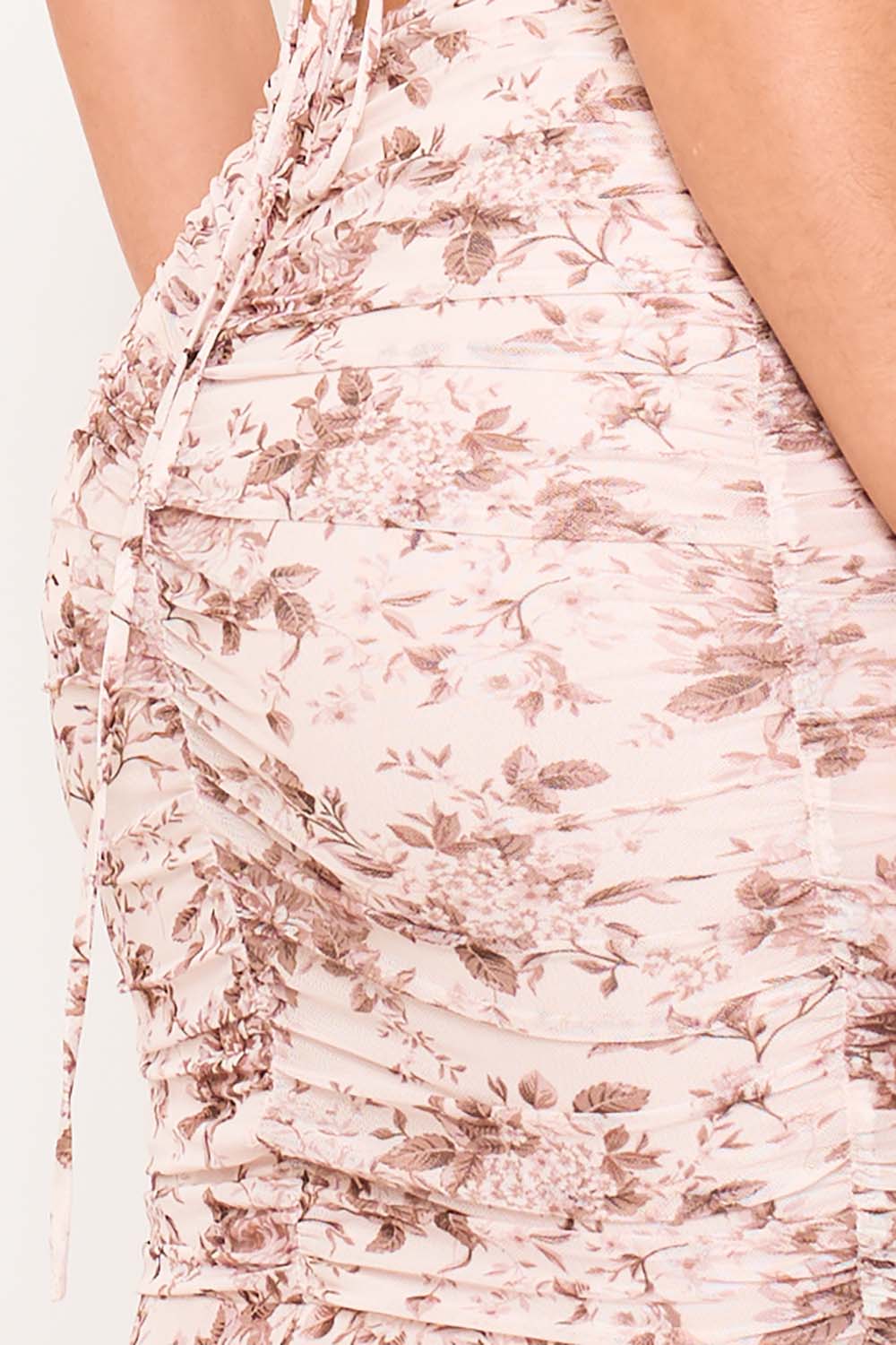 Symphony Dress - Floral Print Pleated Mermaid Maxi Dress