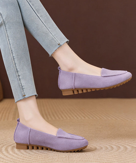 Women Yellow Soft Comfy Penny Loafers Suede Splicing