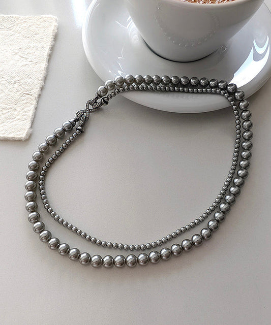 Classy White Alloy Pearl Beading Mltiple Ways To Wear Bead Necklace