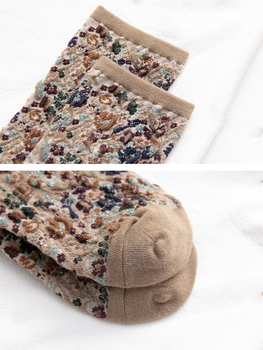 5 Pairs Winter Women Thick Retro Socks