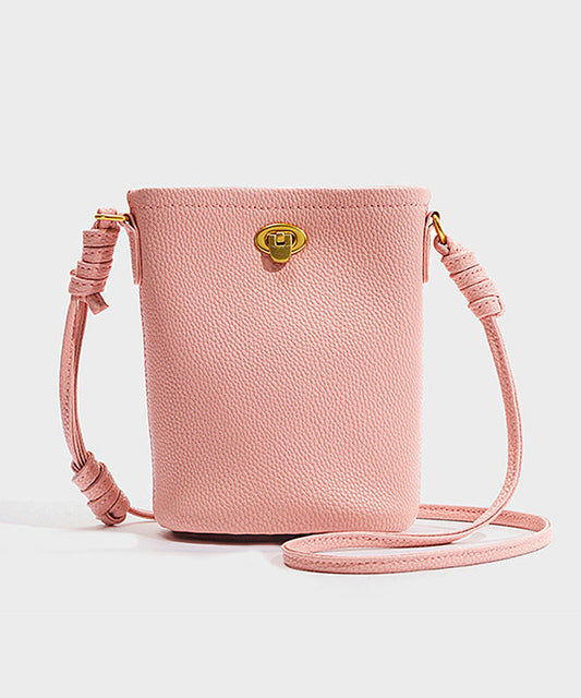 Fashion Simple Yellow Calf Leather Phone Pouch Bag
