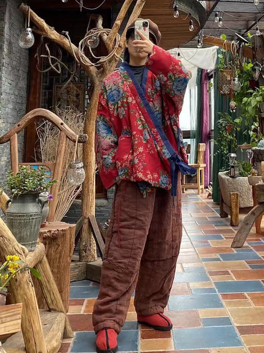Women Lace-up Vintage Ethnic Wadd Clothes Coat
