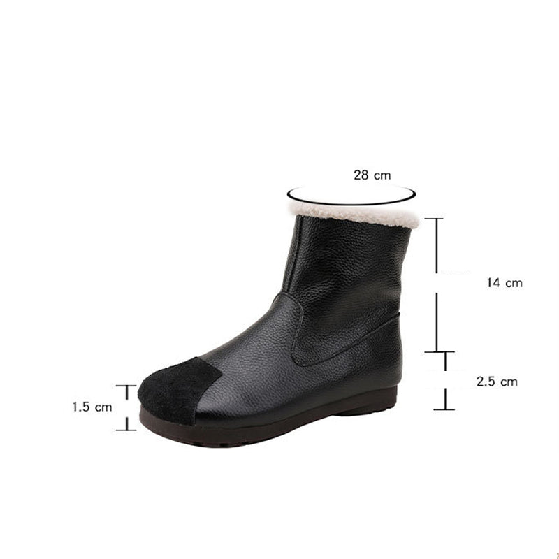 Women Vintage Zipper Splicing Leather Boots
