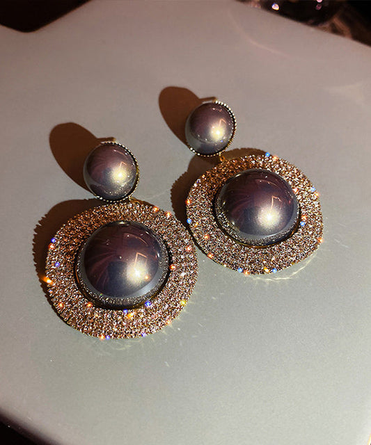 Stylish White Pearl Zircon Exaggeration Alloy Drop Earrings