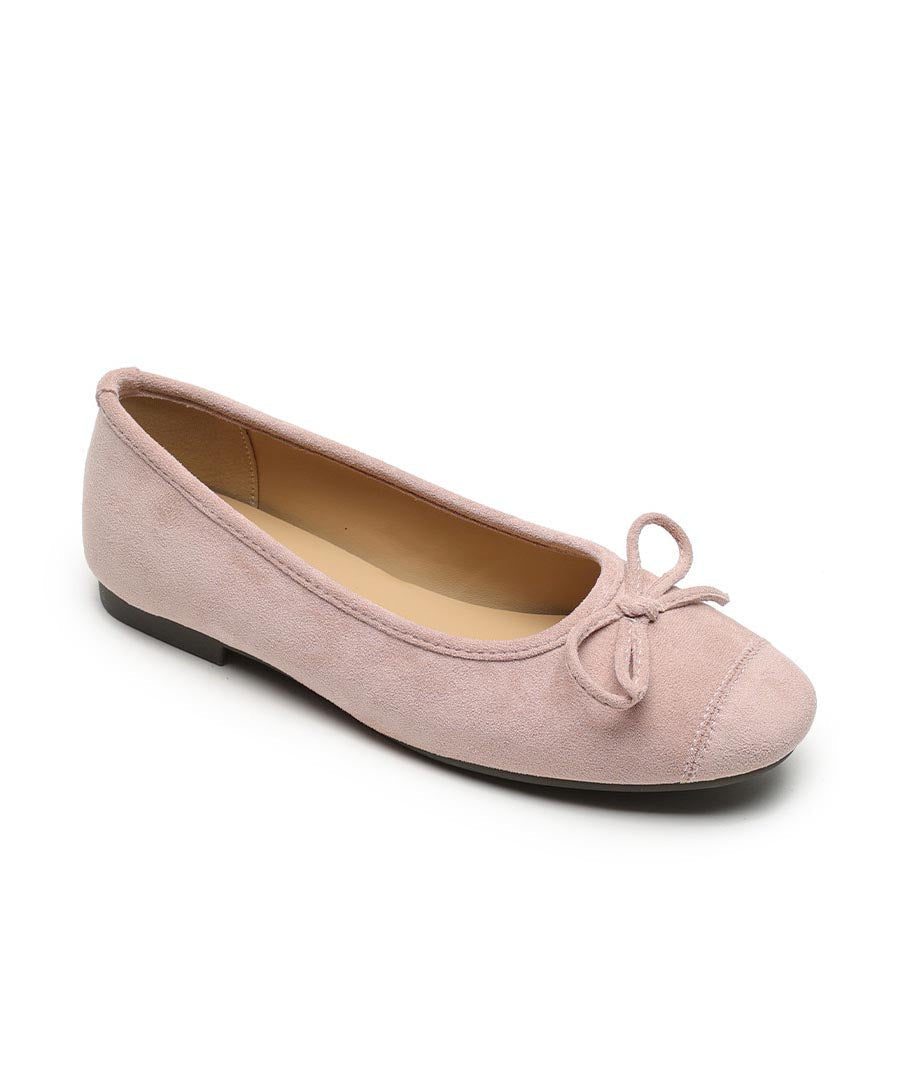 French Blue Suede Bow Splicing Comfy Penny Loafers