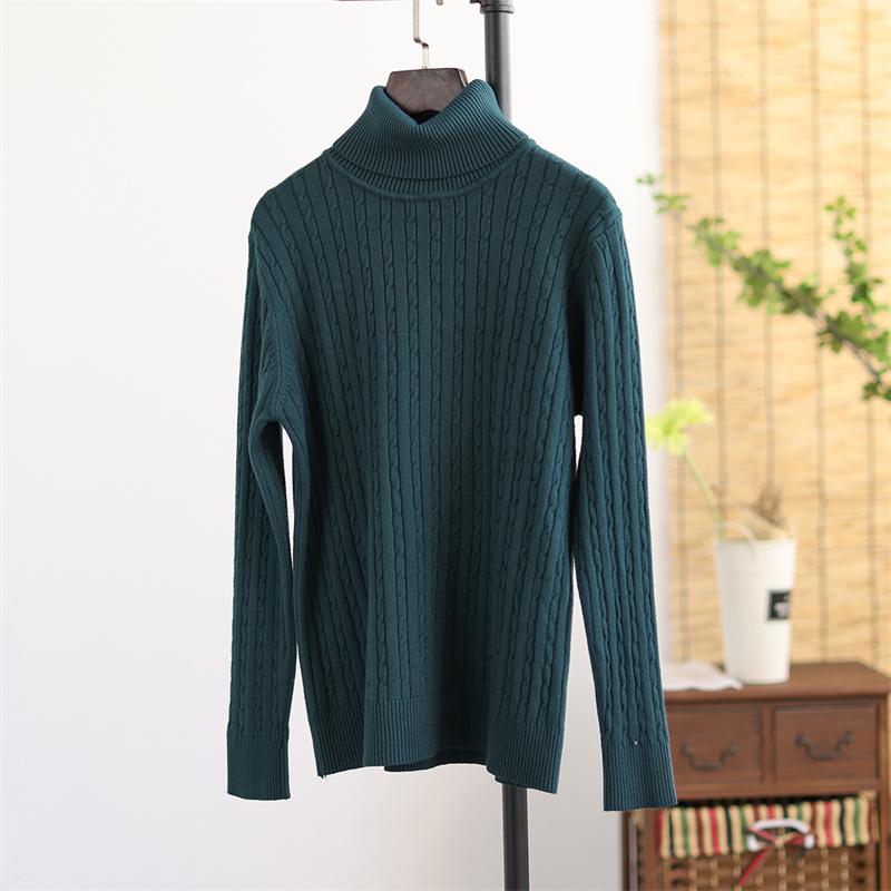 Winter Casual Turtleneck Solid Color Knitted Sweater