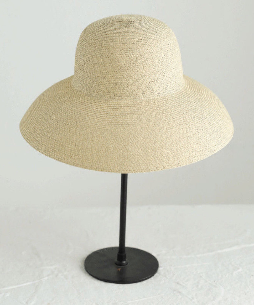 Fashion Versatile Khaki Straw Woven Large Eaves Bucket Hat