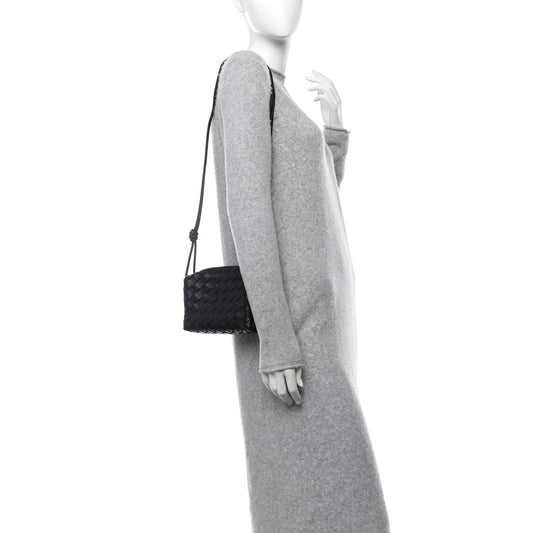 Nappa Intrecciato Mini Loop Camera Bag Black