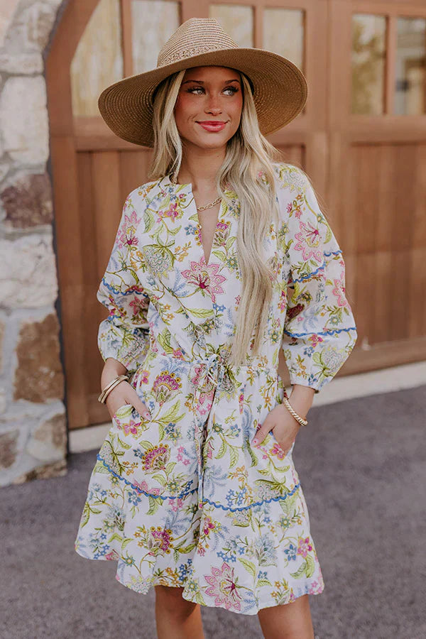French Garden Floral Mini Dress