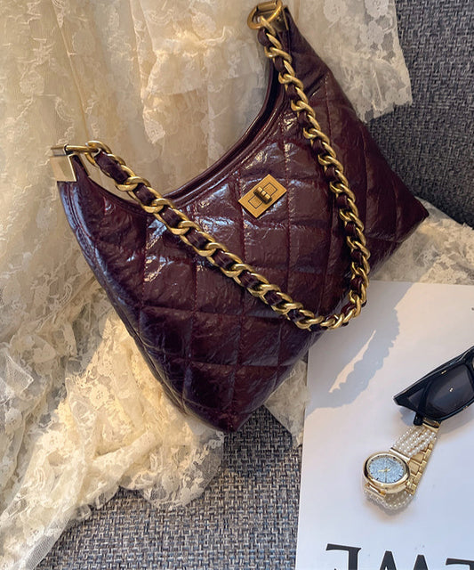 Style Mulberry Plaid Chain Linked Faux Leather Flap Bag