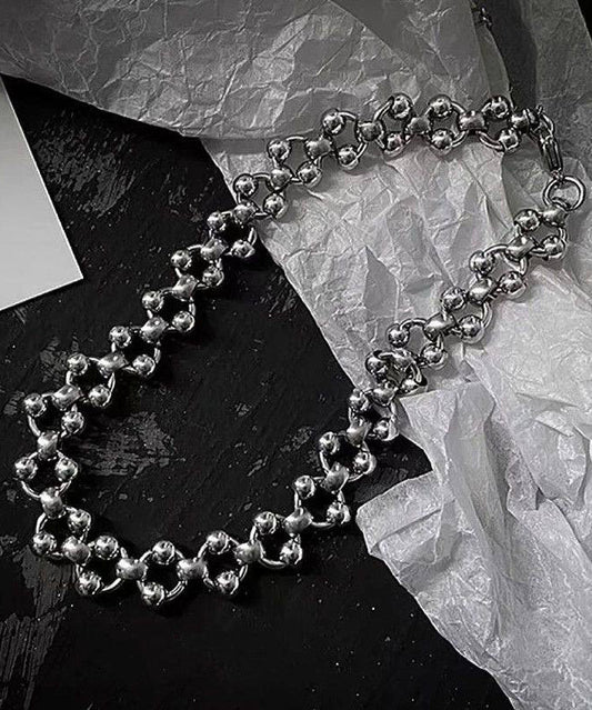 Chic Silk Stainless Steel Hollow Out Chain Necklace