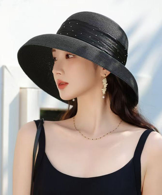 Stylish Beige Breathable Straw Woven Floppy Sun Hat