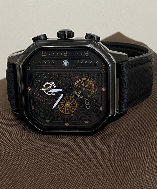 DIY White Leather Square Quartz Movement Watches