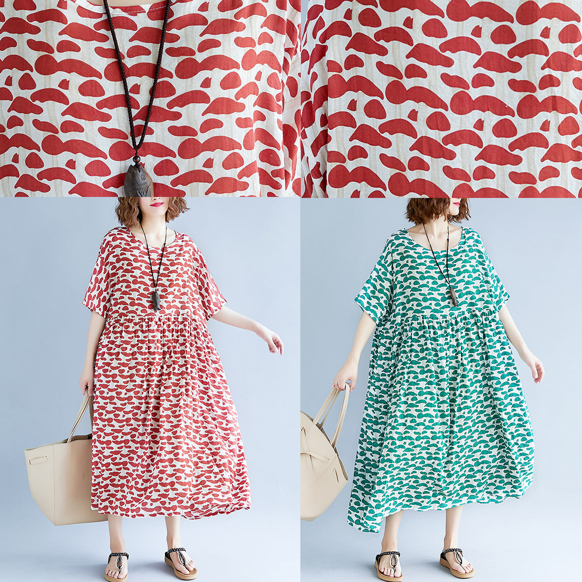 boutique green cotton linen dresses plus size clothing short sleeve baggy dresses boutique o neck linen cotton dress