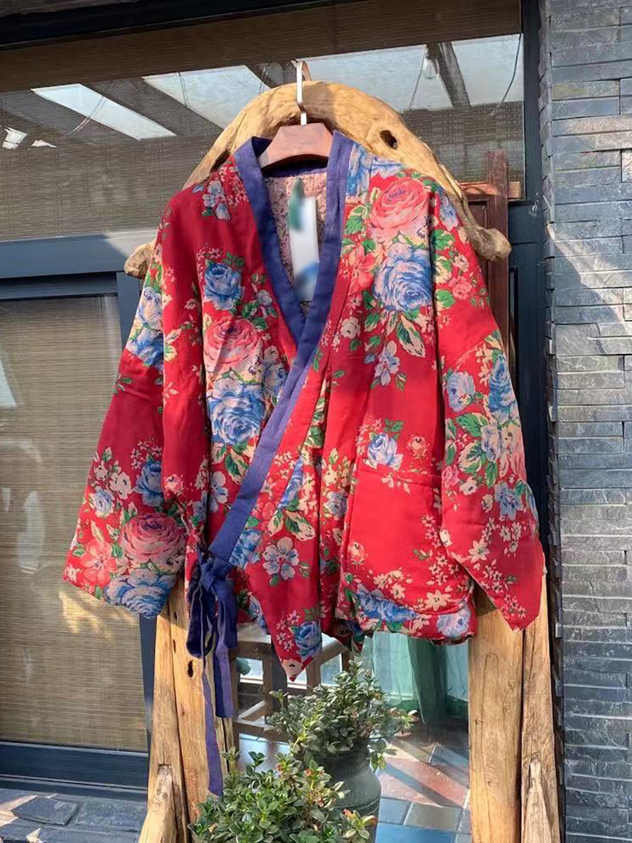 Women Lace-up Vintage Ethnic Wadd Clothes Coat