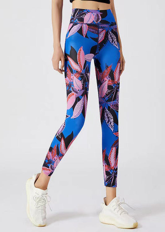 Art Navy Print Seamless Capri Dri Fit Leggings
