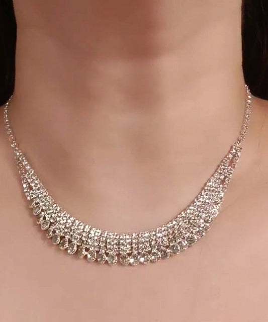 Fashion Silk Alloy Zircon Pendant Necklace