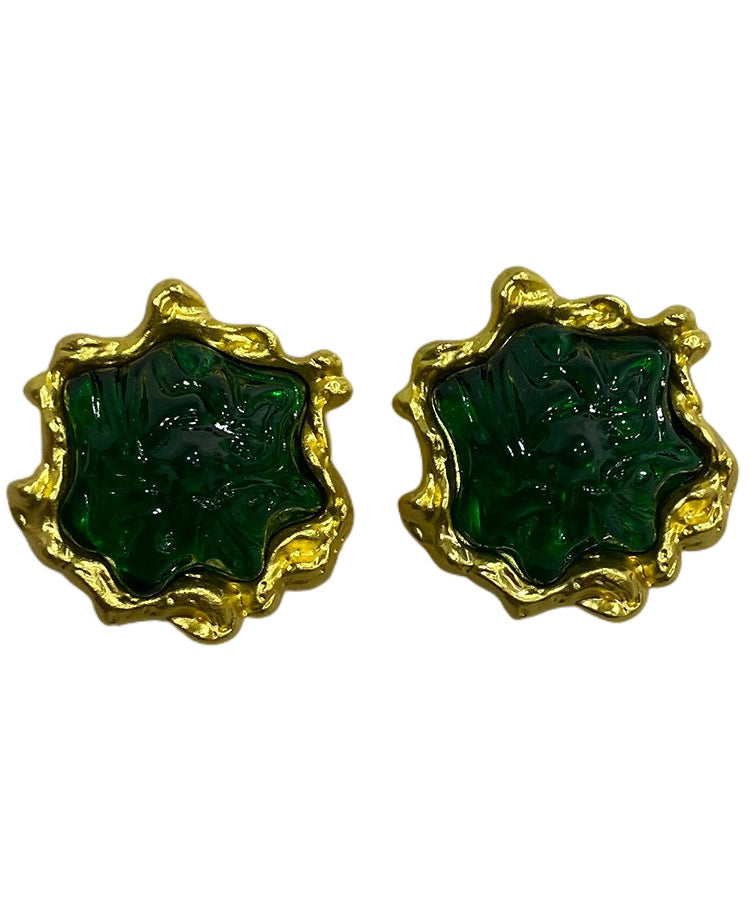 French Green Oversized Acrylic Stud Earrings