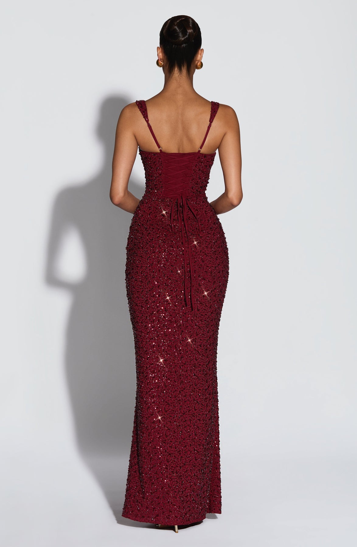 Sexy Strap off-Neck Slim-Fit Shiny Dress