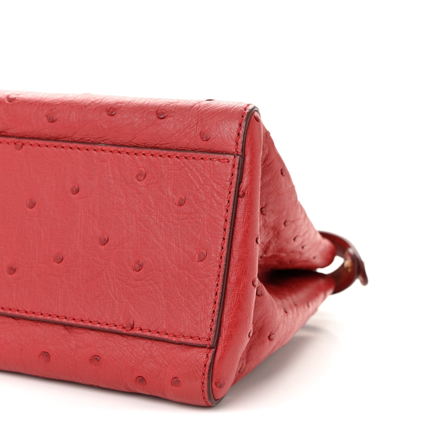 Ostrich Shiny Nappa Mini Peekaboo Iconic Satchel Fragola