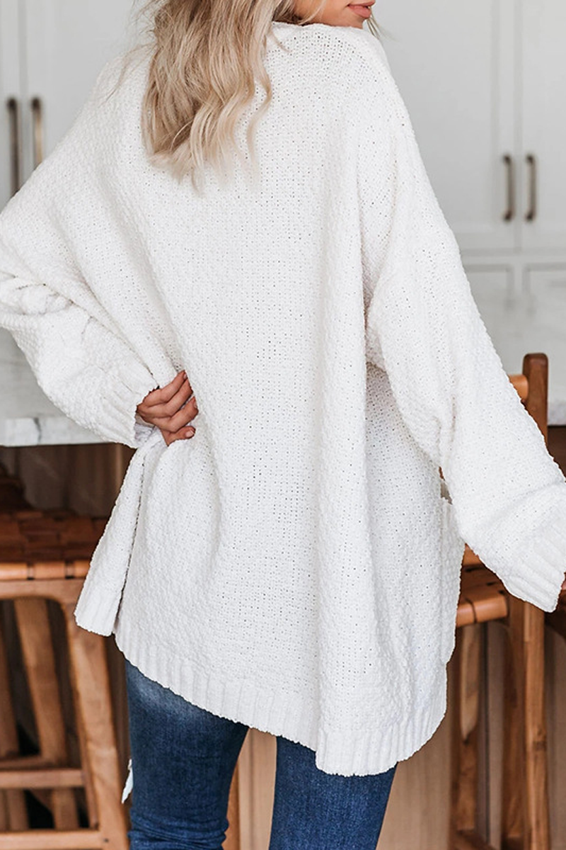 Double Pockets Casual Knitted Sweater