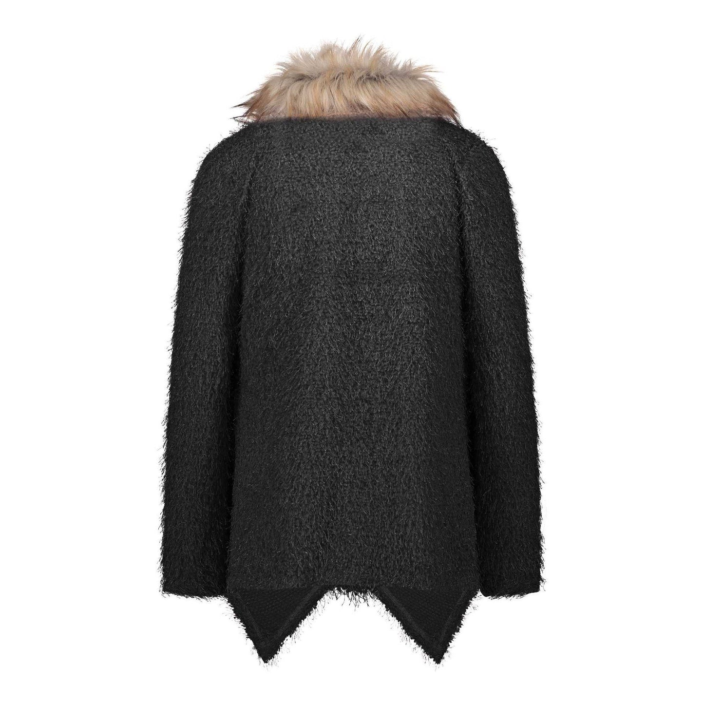 Fluffy Lapel Faux Fur Coat