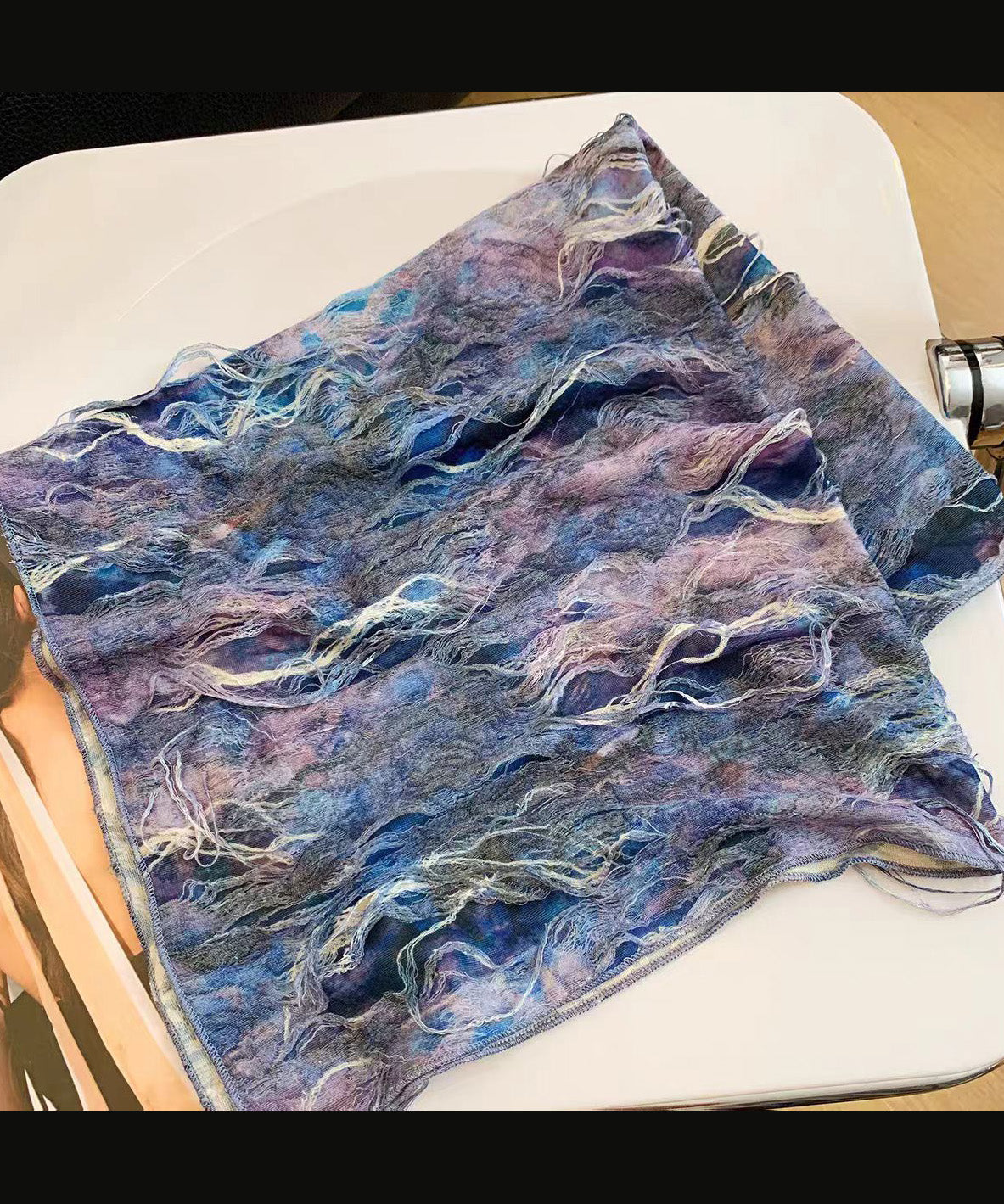 Spicy Girl Tie Dye Vacation Style Baotou Triangular Scarf