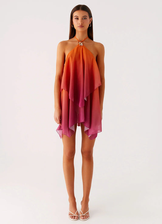 Twin Flame Mini Dress - Orange Gradient